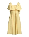 Gentryportofino Woman Midi Dress Yellow Size 10 Cotton In Yellow