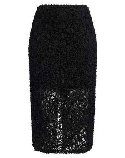 Gentryportofino Woman Midi Skirt Black Size 10 Linen, Cotton, Polyamide