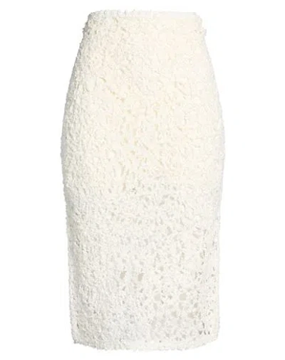 Gentryportofino Woman Midi Skirt Ivory Size 10 Linen, Cotton, Polyamide In White