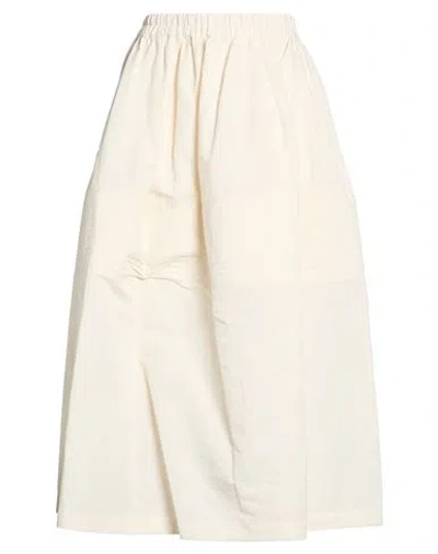 Gentryportofino Woman Midi Skirt Ivory Size 8 Cotton, Linen In White