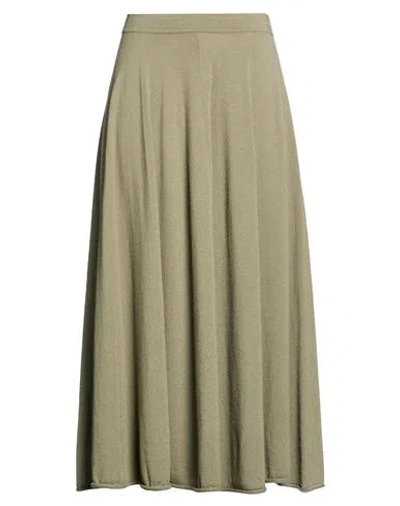 Gentryportofino Woman Midi Skirt Military Green Size 6 Cashmere