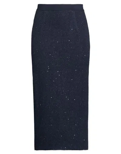 Gentryportofino Woman Midi Skirt Navy Size 6 Virgin Wool, Alpaca Wool, Mohair Wool, Polyamide, Visco