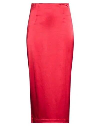 Gentryportofino Woman Midi Skirt Red Size 6 Viscose, Wool
