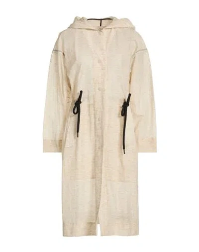 Gentryportofino Woman Overcoat & Trench Coat Ivory Size 10 Linen, Polyester In White