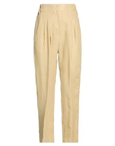 Gentryportofino Woman Pants Beige Size 10 Linen In Brown