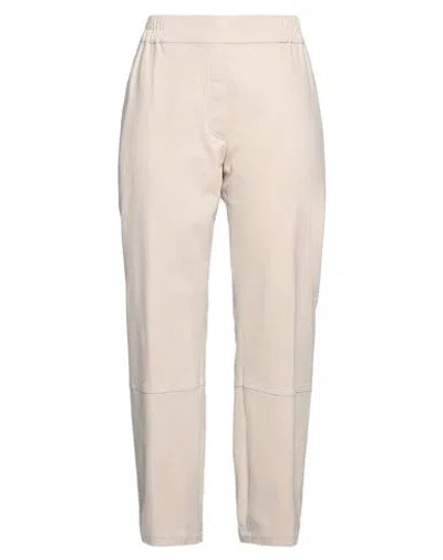 Gentryportofino Woman Pants Beige Size 12 Cotton, Elastane