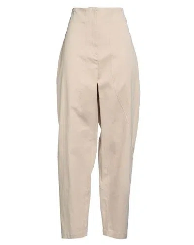 Gentryportofino Woman Pants Beige Size 12 Cotton, Elastane In Neutral
