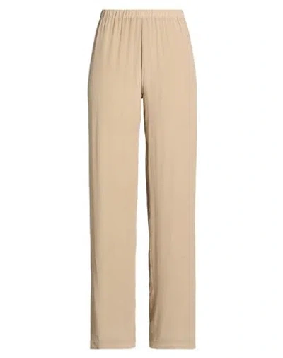 Gentryportofino Woman Pants Beige Size 12 Silk In Sand