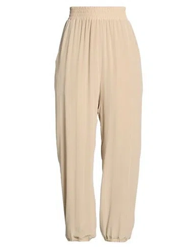 Gentryportofino Woman Pants Beige Size 12 Silk In Sand