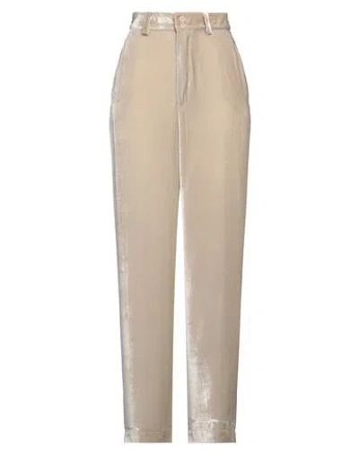 Gentryportofino Velvet Wide-leg Pants In Beige