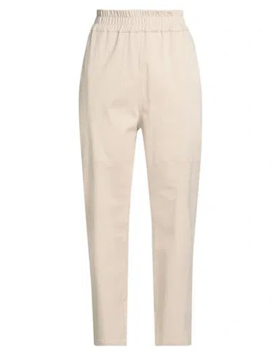 Gentryportofino Woman Pants Beige Size 14 Cotton, Elastane In Neutral