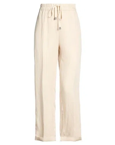 Gentryportofino Woman Pants Beige Size 16 Tencel, Linen In Gray