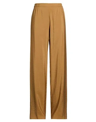 Gentryportofino Woman Pants Camel Size 10 Modal, Polyester In Brown
