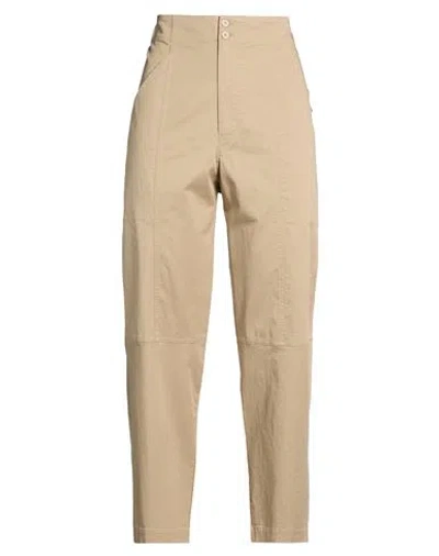 Gentryportofino Woman Pants Camel Size 14 Cotton, Elastane In Sand
