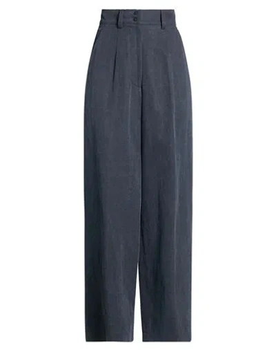 Gentryportofino Woman Pants Charcoal Size 12 Cotton, Linen In Blue