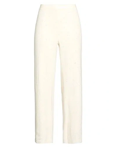Gentryportofino Woman Pants Cream Size 12 Virgin Wool, Alpaca Wool, Mohair Wool, Polyamide, Viscose In White