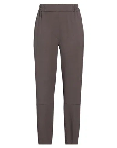 Gentryportofino Woman Pants Dark Brown Size 10 Viscose, Virgin Wool