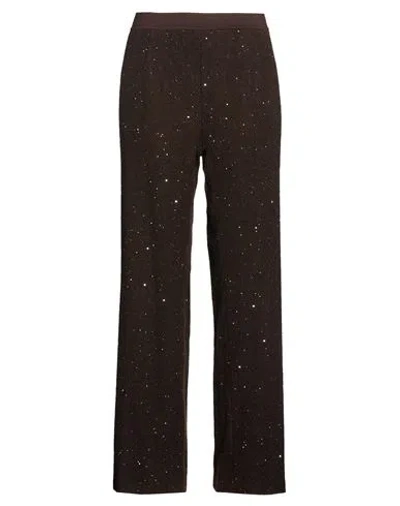 Gentryportofino Woman Pants Dark Brown Size 12 Virgin Wool, Alpaca Wool, Mohair Wool, Polyamide, Vis
