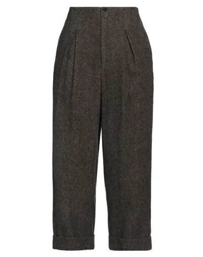 Gentryportofino Woman Pants Dark Brown Size 14 Virgin Wool, Cashmere In Gray