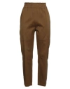 Gentryportofino Woman Pants Khaki Size 12 Cotton, Elastane In Brown