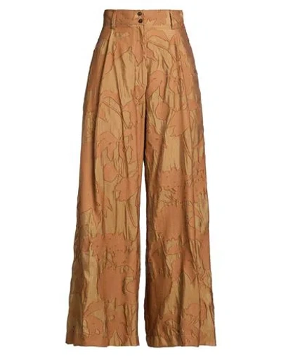 Gentryportofino Woman Pants Khaki Size 6 Viscose, Polyester In Neutral