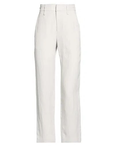 Gentryportofino Woman Pants Light Grey Size 6 Viscose, Linen In White