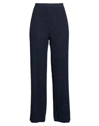 Gentryportofino Woman Pants Midnight Blue Size 8 Virgin Wool, Alpaca Wool, Mohair Wool, Polyamide, V