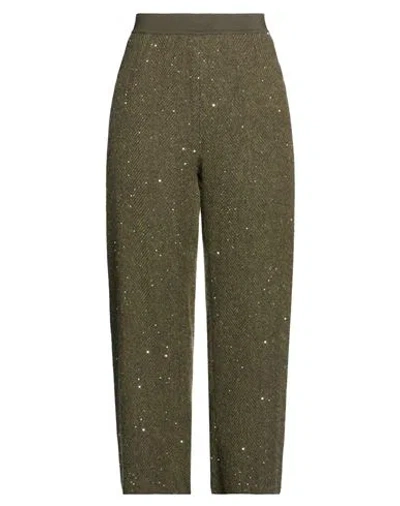 Gentryportofino Woman Pants Military Green Size 6 Virgin Wool, Alpaca Wool, Mohair Wool, Polyamide,