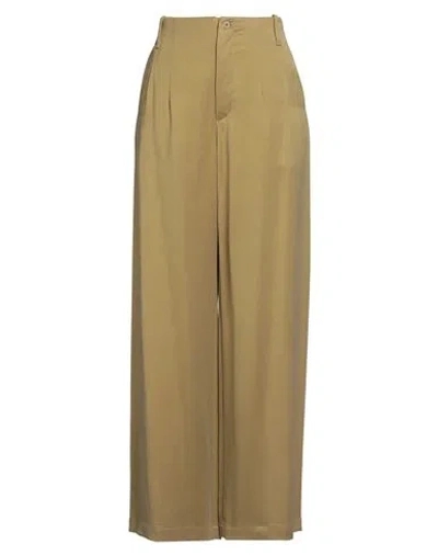 Gentryportofino Woman Pants Mustard Size 6 Viscose, Cupro In Nude