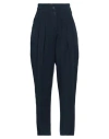 Gentryportofino Woman Pants Navy Size 6 Lyocell, Linen In Navy Blue