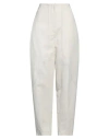 Gentryportofino Woman Pants Off White Size 10 Cotton, Linen