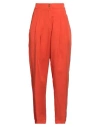 Gentryportofino Woman Pants Orange Size 8 Lyocell, Linen