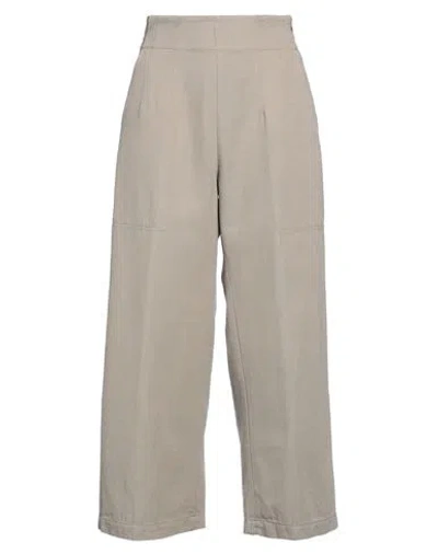 Gentryportofino Woman Pants Taupe Size 10 Cotton, Linen In Gray