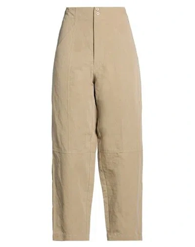 Gentryportofino Woman Pants Taupe Size 8 Cotton, Linen In Brown