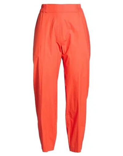 Gentryportofino Woman Pants Tomato Red Size 10 Cotton
