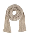 Gentryportofino Woman Scarf Beige Size - Mohair Wool, Polyester, Virgin Wool In Beige