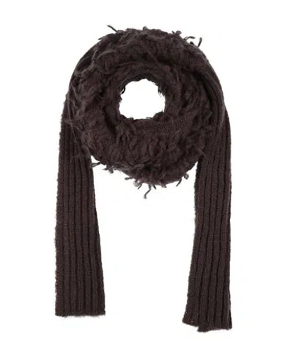 Gentryportofino Woman Scarf Chocolate Brown Size - Mohair Wool, Polyester, Virgin Wool