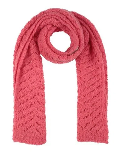 Gentryportofino Woman Scarf Coral Size - Alpaca Wool, Wool, Polyamide In Red