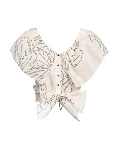 Gentryportofino Woman Shirt Ivory Size 8 Cotton In White