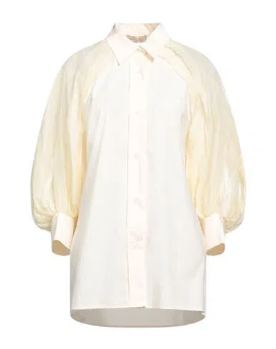 Gentryportofino Woman Shirt Ivory Size 8 Cotton In Neutral