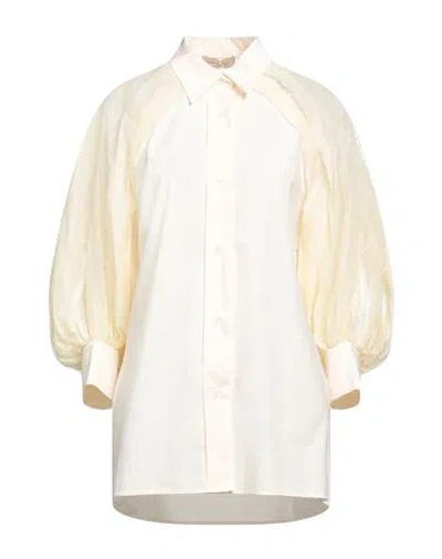 Gentryportofino Woman Shirt Ivory Size 8 Cotton In White