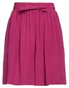 Gentryportofino Woman Shorts & Bermuda Shorts Magenta Size 6 Silk