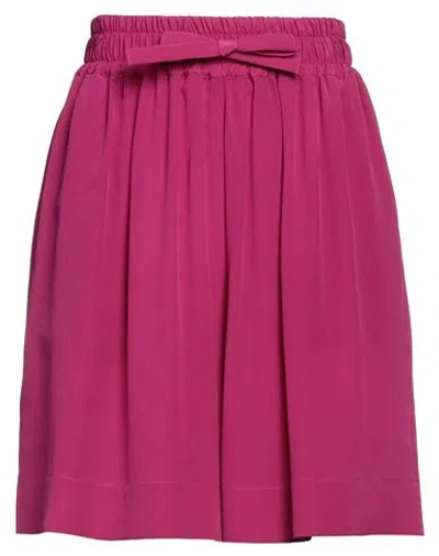 Gentryportofino Woman Shorts & Bermuda Shorts Magenta Size 6 Silk