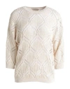Gentryportofino Woman Sweater Beige Size 12 Cotton