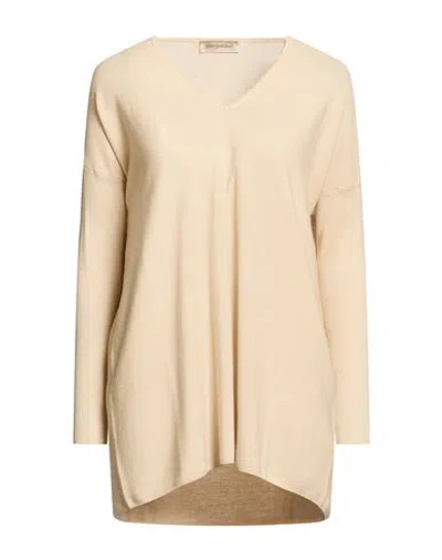 Gentryportofino Woman Sweater Beige Size 8 Cotton, Cashmere In Nude