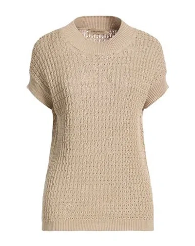 Gentryportofino Woman Sweater Beige Size 8 Cotton In Neutral