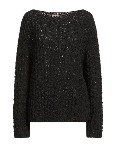 Gentryportofino Woman Sweater Black Size 8 Cotton, Polyamide, Polyester