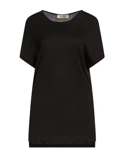 Gentryportofino Woman Sweater Black Size 8 Silk, Cotton