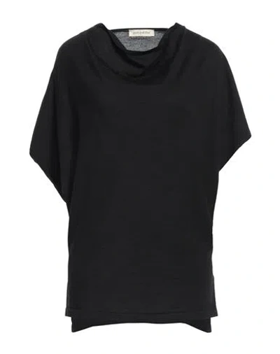 Gentryportofino Woman Sweater Black Size 8 Virgin Wool, Silk In Black