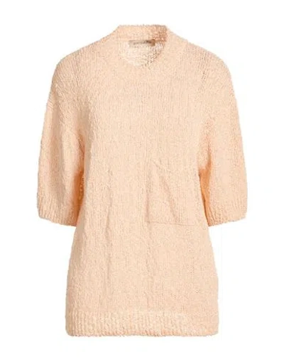 Gentryportofino Woman Sweater Blush Size 6 Linen, Polyamide In Pink